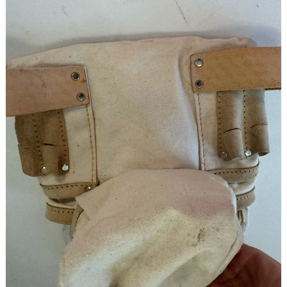 Vintage AWP Leather Tool Belt Pouch LS-683 Carpenter Construction Bag 1980s